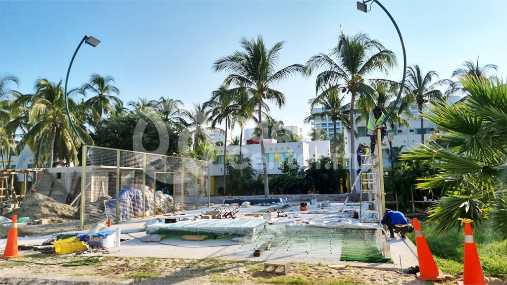 CANCHA DE PADEL SEMIPANORAMICA CONDOMINIO XCARET ACAPILCO GUERRERO
