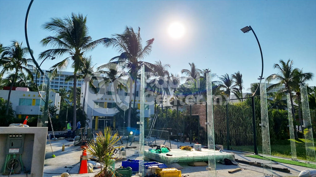 CANCHA DE PADEL SEMIPANORAMICA CONDOMINIO XCARET ACAPILCO GUERRERO